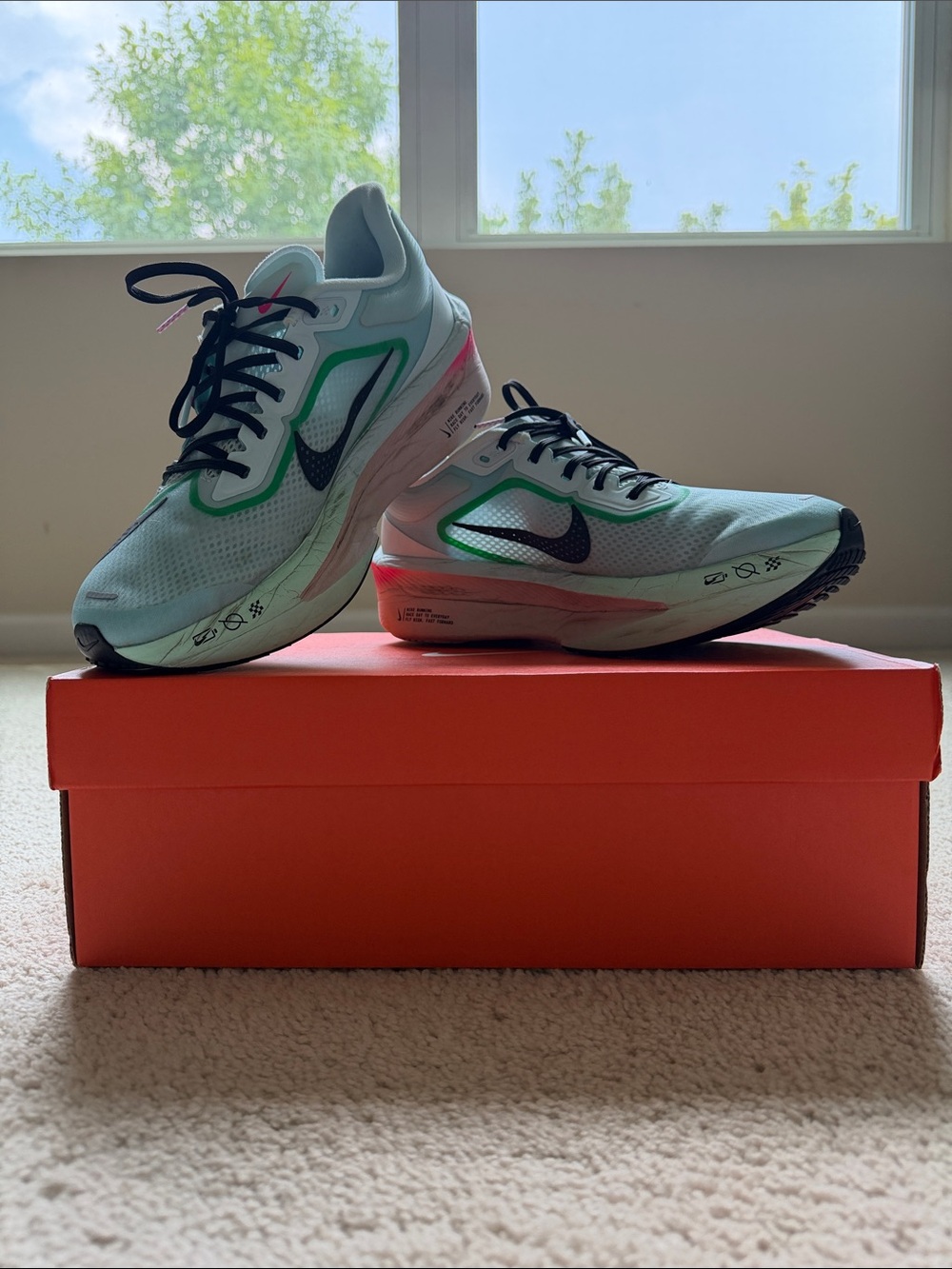 Nike Zoom Fly 6 Women’s Running Shoes Size 10 Glacier Ice Carbon Plate EUC
